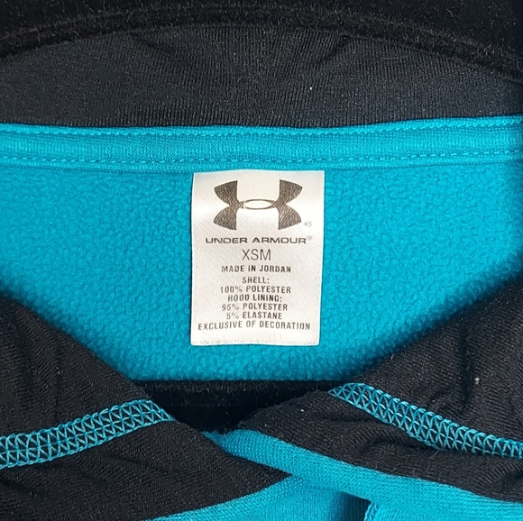Under Armor teal hoodie/jacket/coat, size XSM - Picture 5 of 6